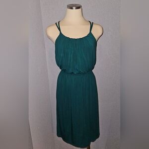 LOFT Teal Double Strap Midi Dress